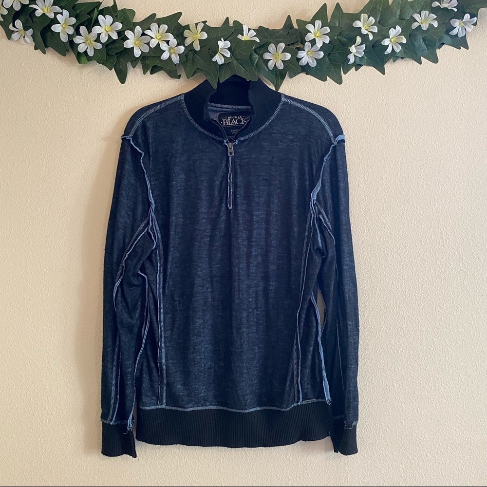 Buckle Black Men’s Navy Shirt w/ Zip